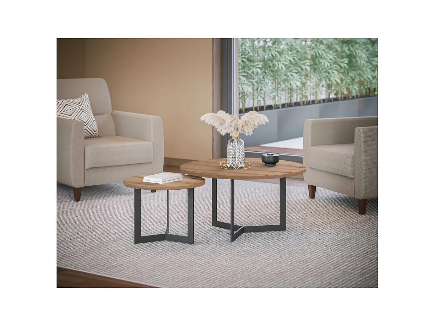 Table basse Saturn-Set 2pcs/brun