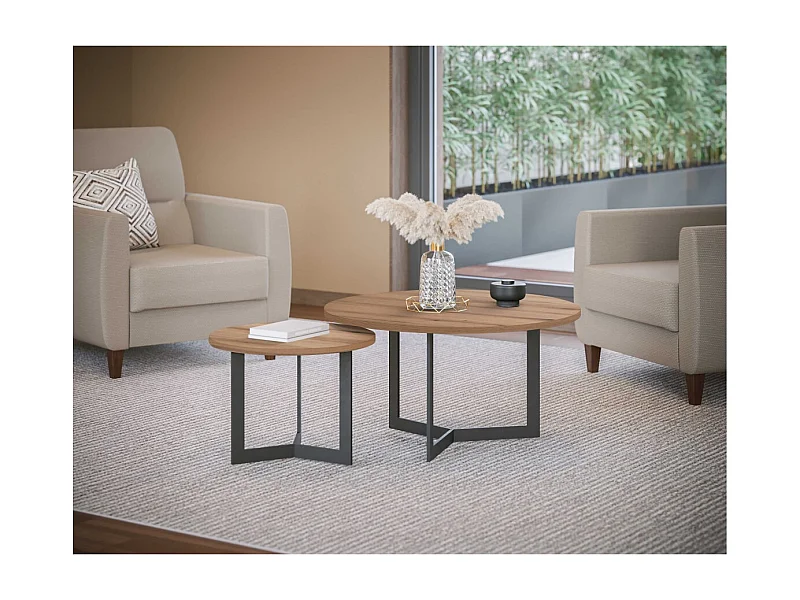 Couchtisch Saturn-Set 2tlg/braun