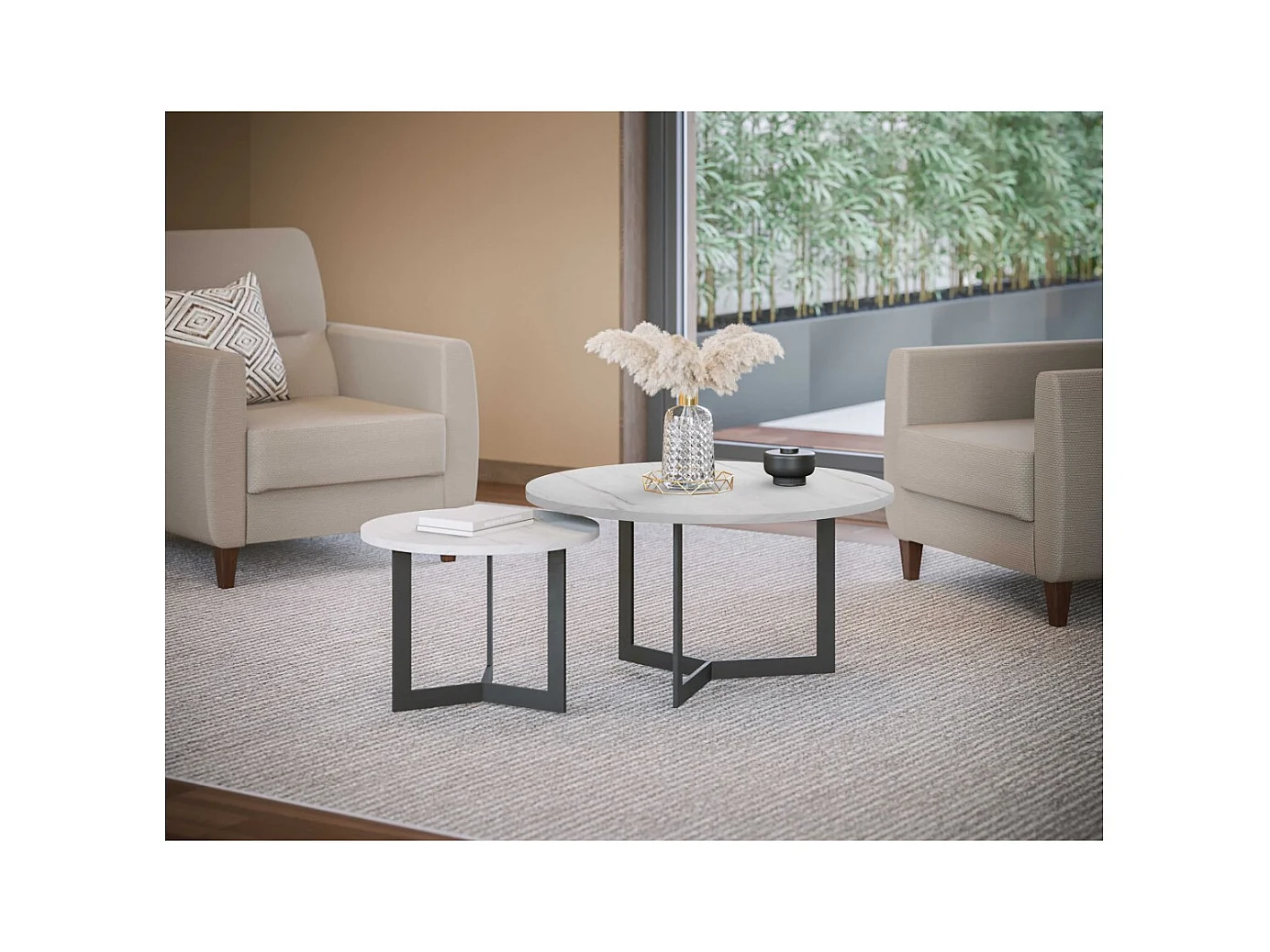 Table basse Saturn-Set 2pcs/blanche
