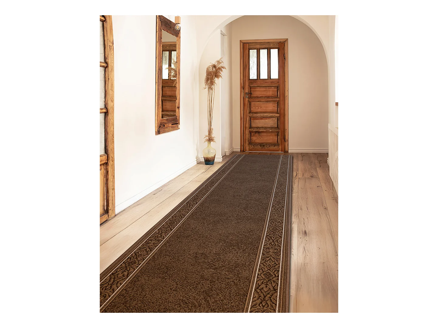 TAPIS DE COULOIR antidérapant ST.TROPEZ Cadre antidérapant marron 67x650 cm