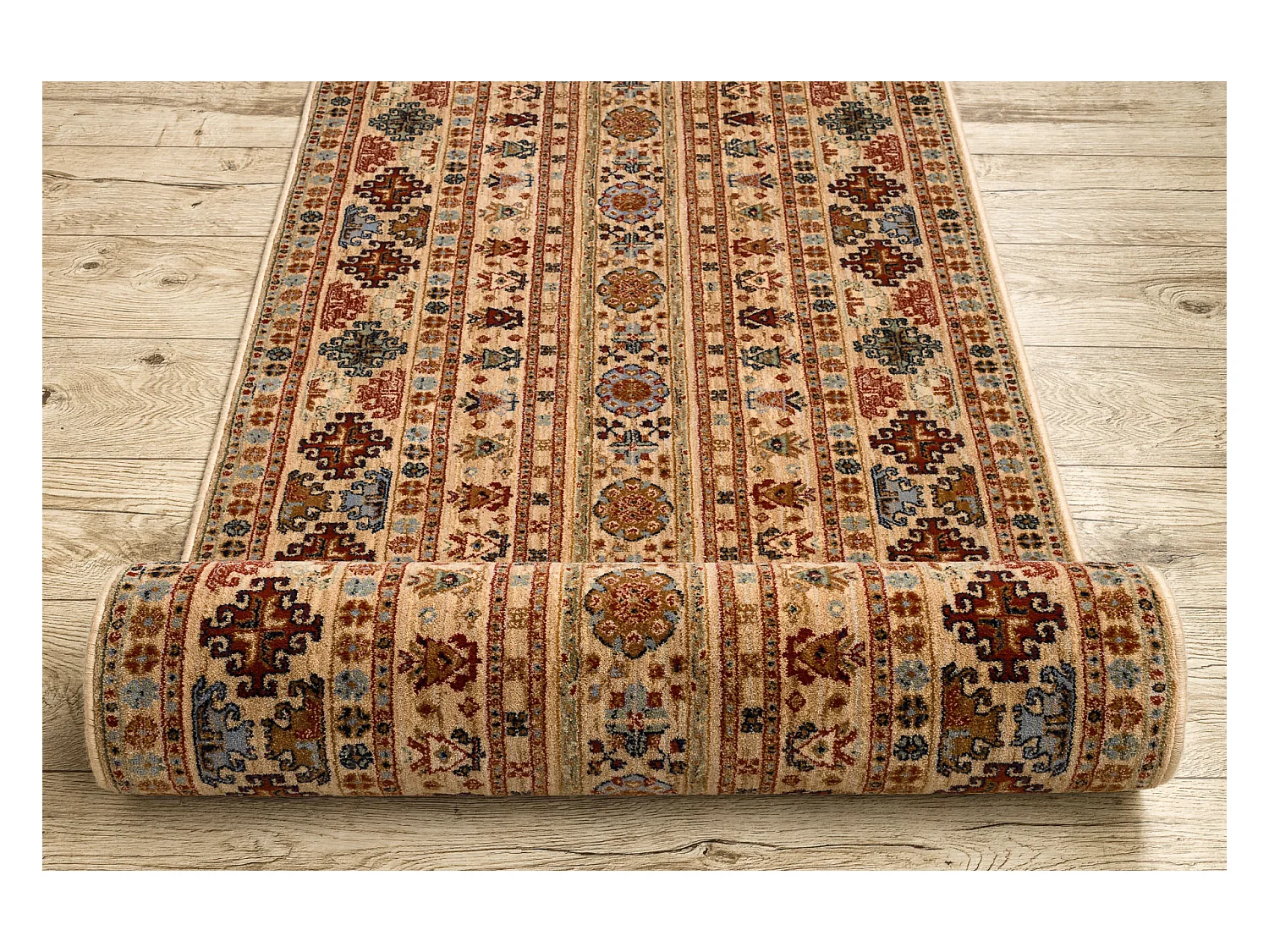KESHAN tapis de couloir 7684/53555 oriental beige / terre cuite 90x350 cm