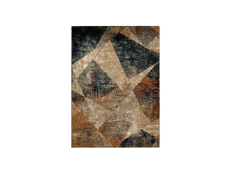 Wollen tapijt OMEGA RAMI Mozaïek smaragdkleur 170x235 cm