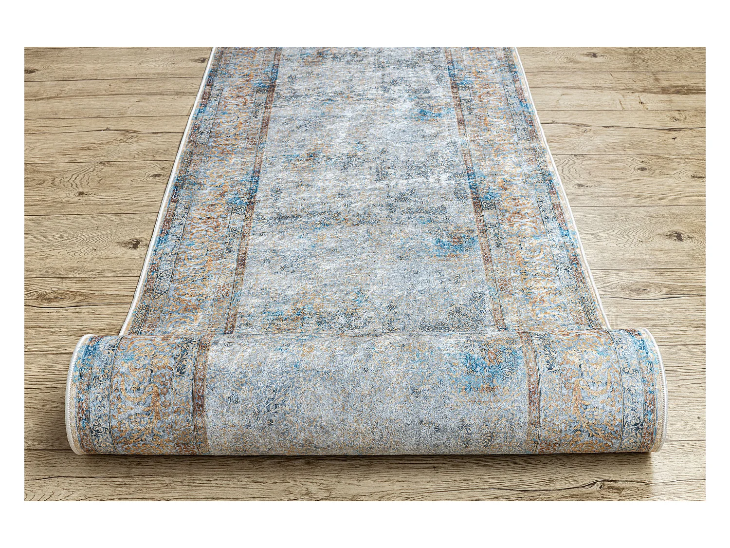 Läufer Antirutsch LOTUS BORDERO 95111 grau / beige ZUM WASCHEN 120x130 cm