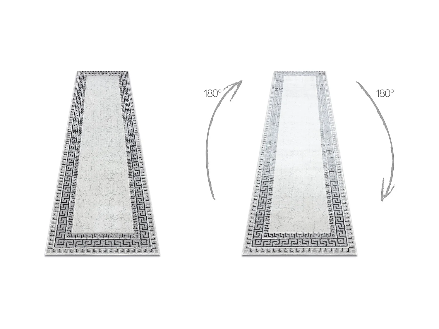 Tapis, tapis de couloir ALLURE 1960 Clé grecque, cadre - Structurel,  60x200 cm