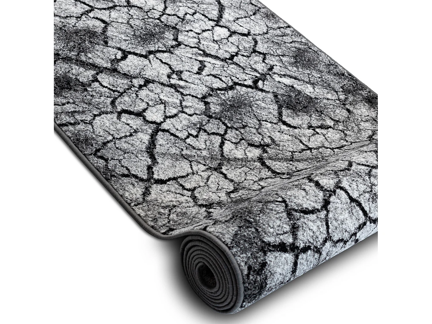 Vloerbekleding SILVER Terra gebarsten grond grijs 80x600 cm