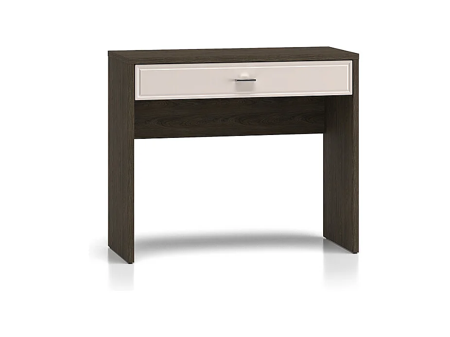 Console coiffeuse 1 tiroir Kaius Cachemire et Bois foncé