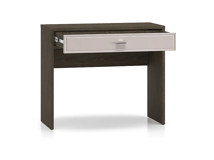 Console coiffeuse 1 tiroir Kaius Cachemire et Bois foncé