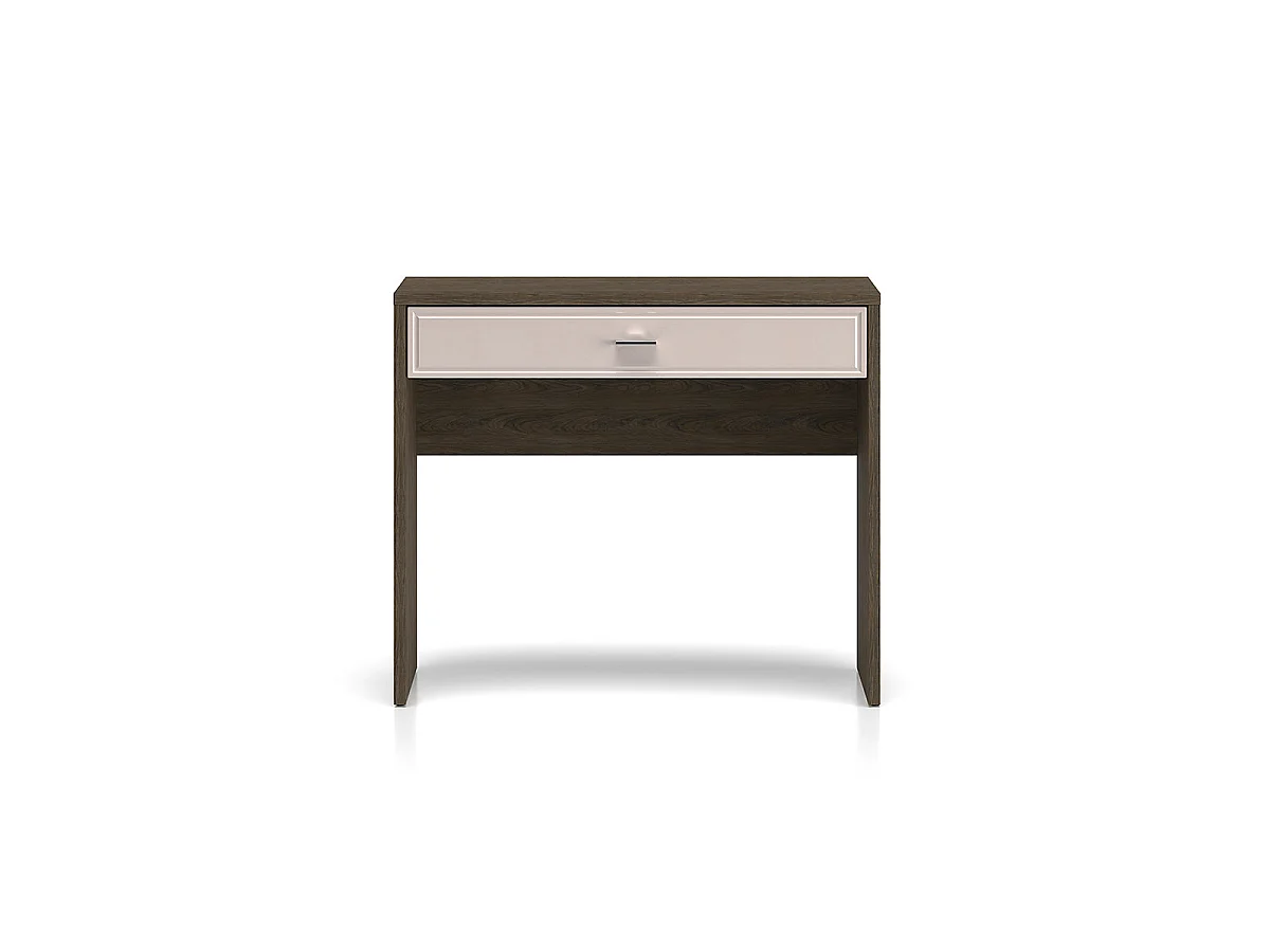 Kaius 1-drawer dressing table console Cashmere and Dark Wood