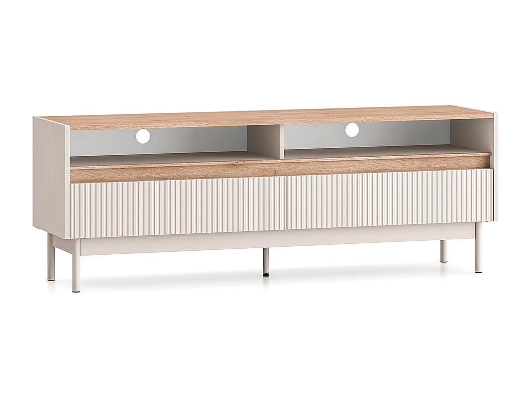 TV-Möbel mit 2 Schubladen 154 cm Connie Kaschmir und Holz