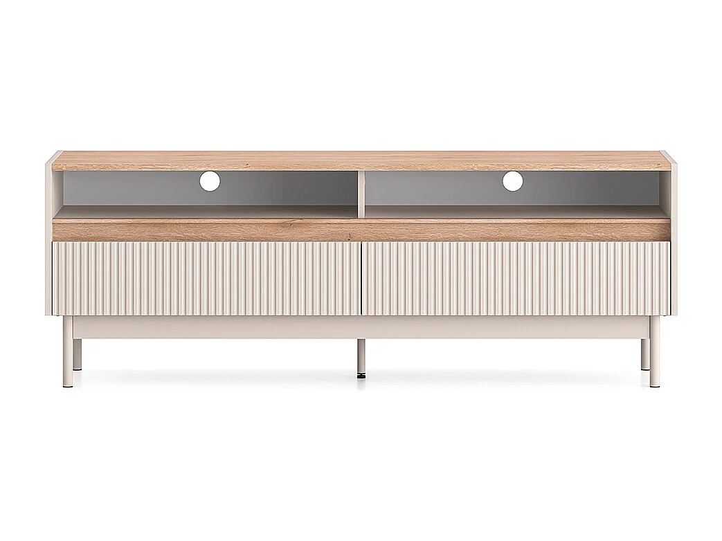 TV-Möbel mit 2 Schubladen 154 cm Connie Kaschmir und Holz