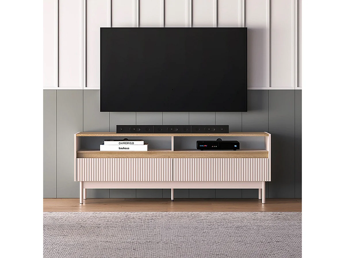Mobile TV 2 cassetti Connie cachemire e marrone 153,8cm