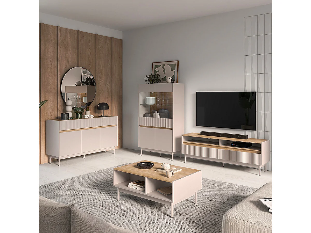 Mobile TV 2 cassetti Connie cachemire e marrone 153,8cm