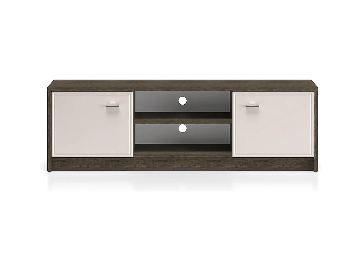 Mobile TV 2 ante Kaius cashmere e marrone scuro 160cm