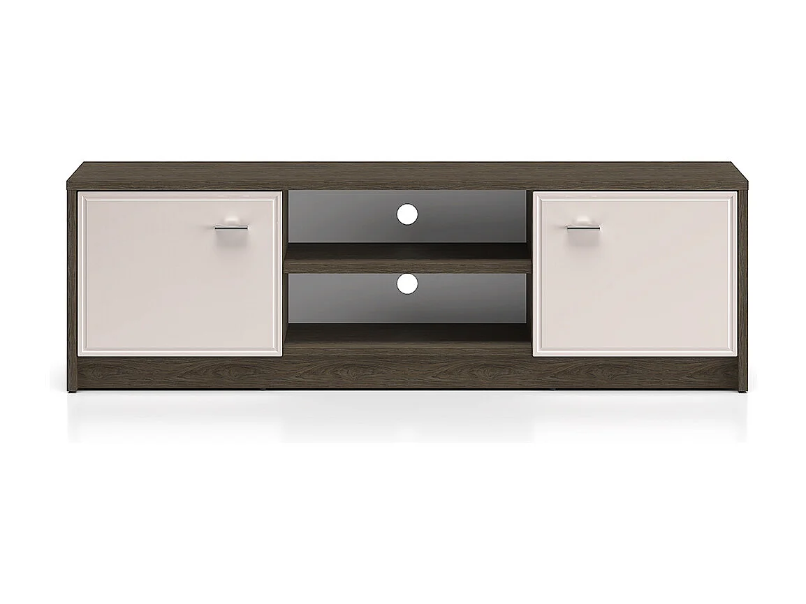 2-türiges TV-Möbel 160 cm Kaius Kaschmir und dunkles Holz