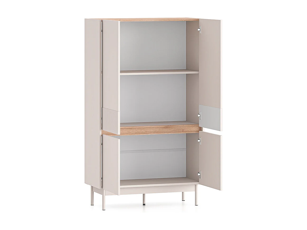 Unterschrank 4-türig Connie Kaschmir und Holz