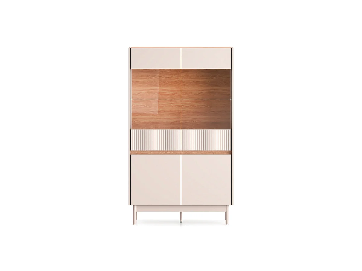 Geschirrschrank 4 Türen Connie Kaschmir und Holz