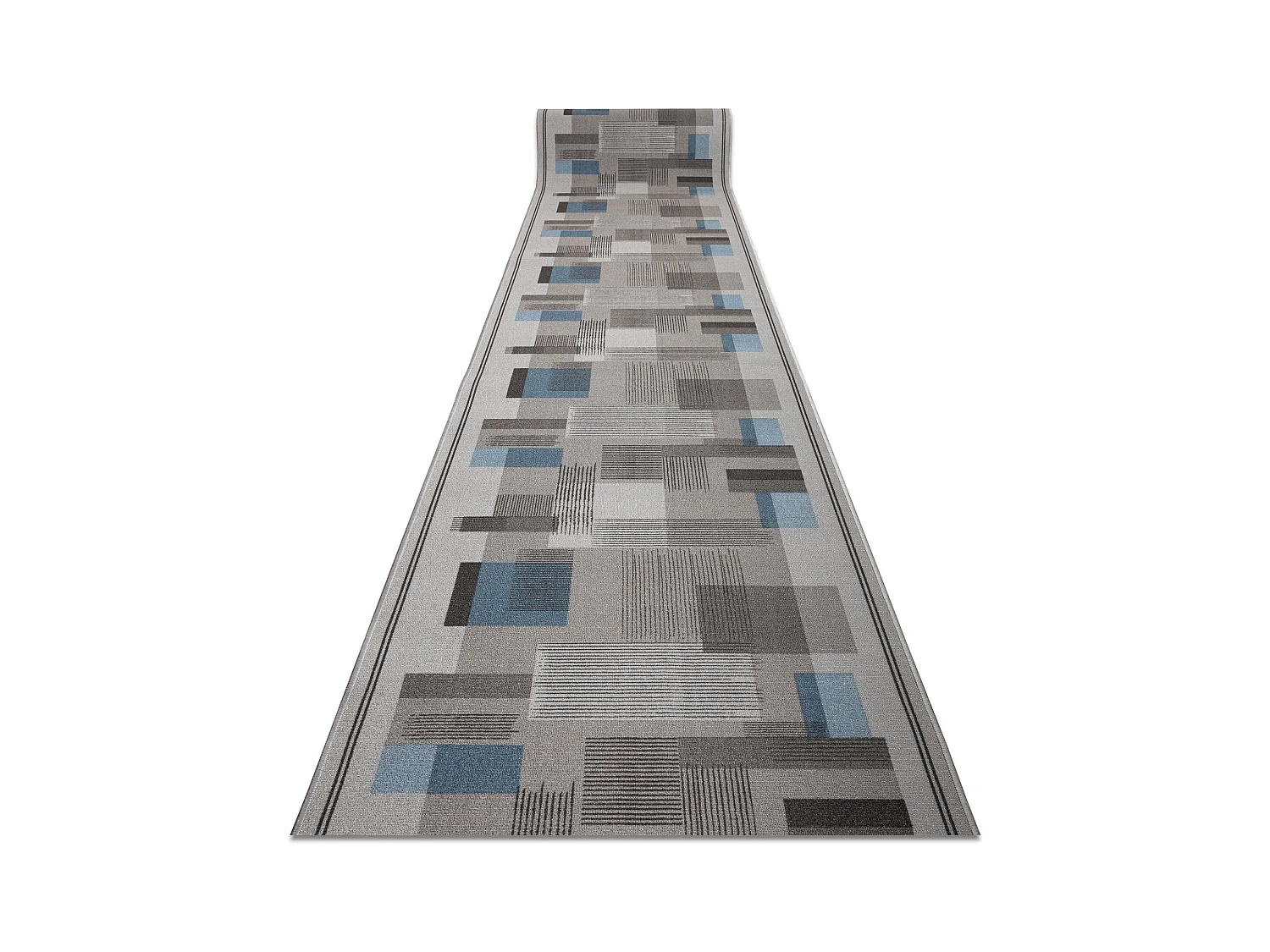 Läufer Antirutsch LISTRA Geometrisch, rutschfest grau 67x1300 cm