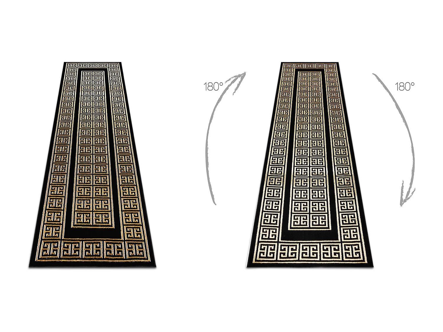 Dywan, chodnik ALLURE 1968 Grecki klucz, ramka - Strukturalny, stylowy 70x200 cm