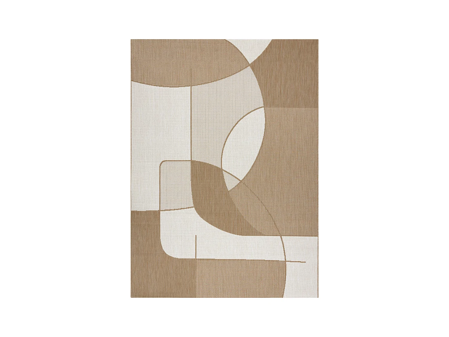 FLAT 48982265 Sisalteppich Geometrisch - naturbeige Strohfarbe, Kordel 160x230 cm