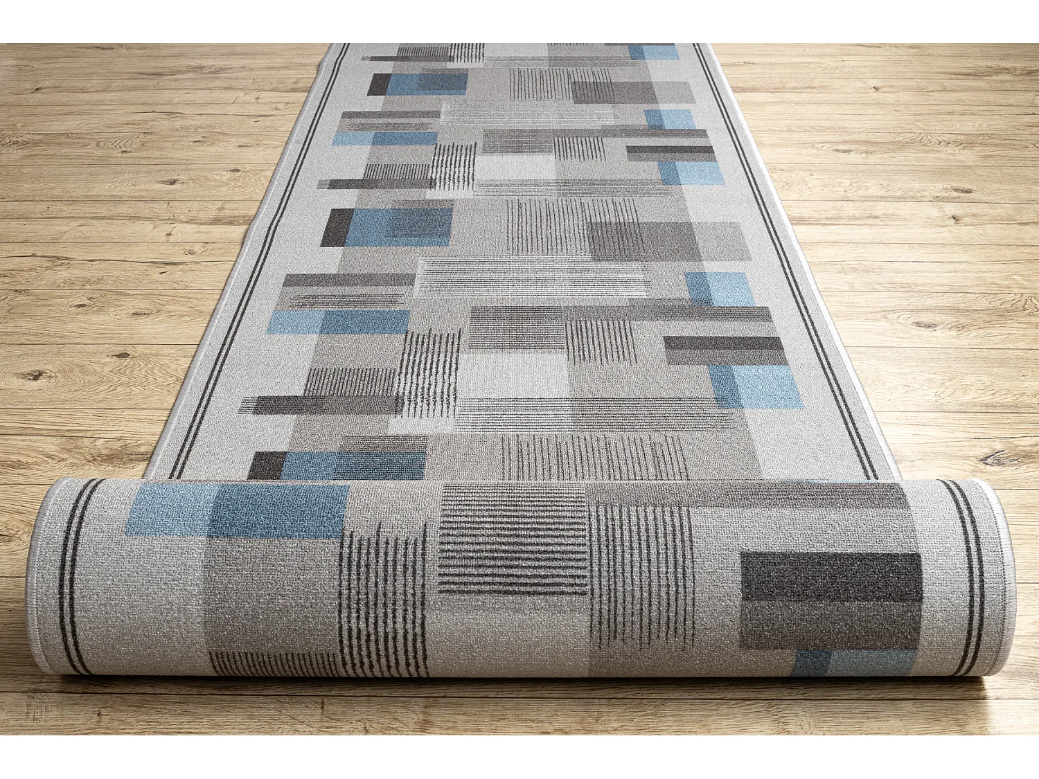 PASSATOIA gommata LISTRA Geometrico, antiscivolo grigio 100x470 cm