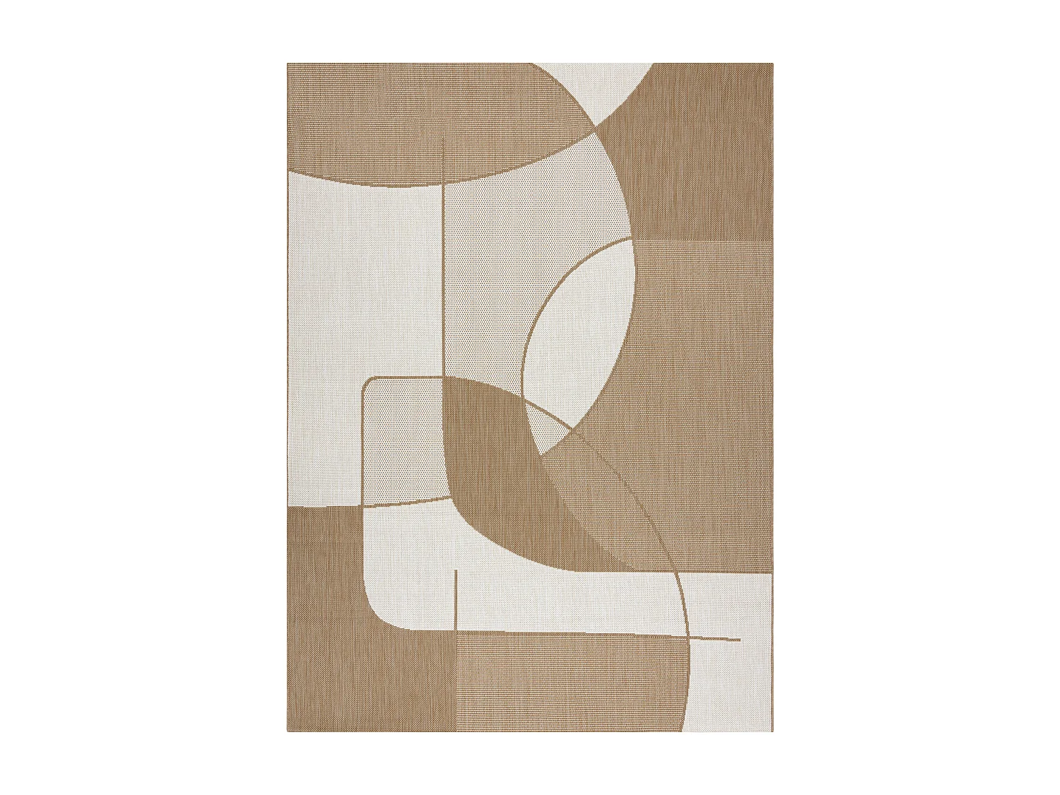 FLAT 48982265 Tapis sisal Géométrique - couleur paille beige naturel 80x150 cm