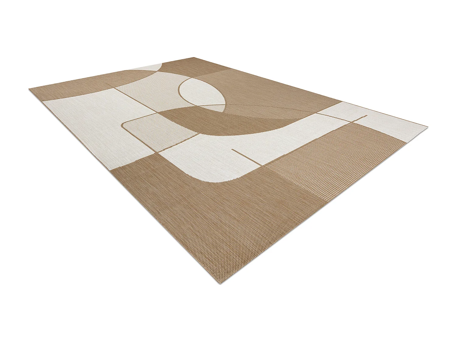 FLAT 48982265 Tapis sisal Géométrique - couleur paille beige naturel 80x150 cm