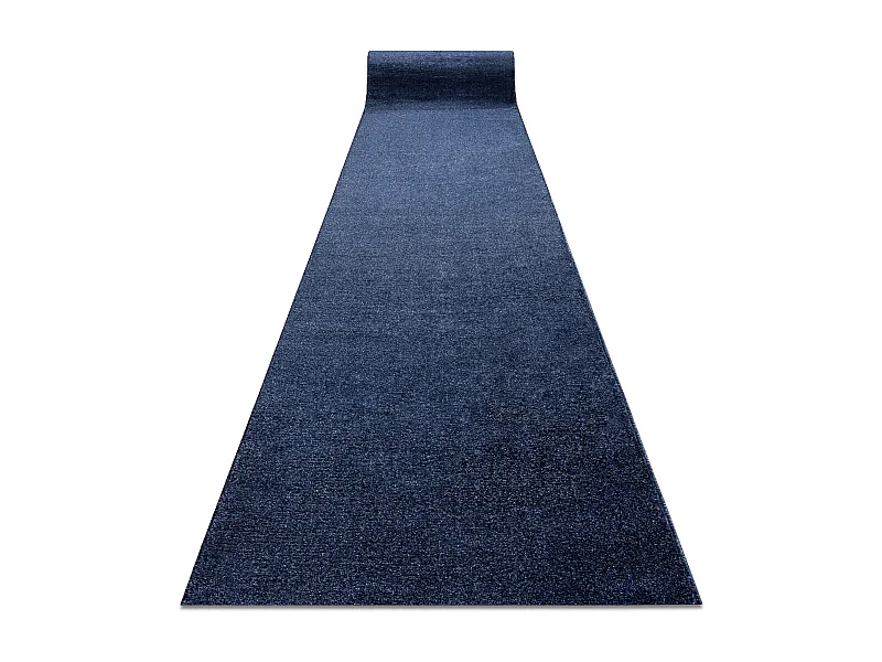 Tapis de course SOFTY plaine couleur unie bleu foncé 80x400 cm