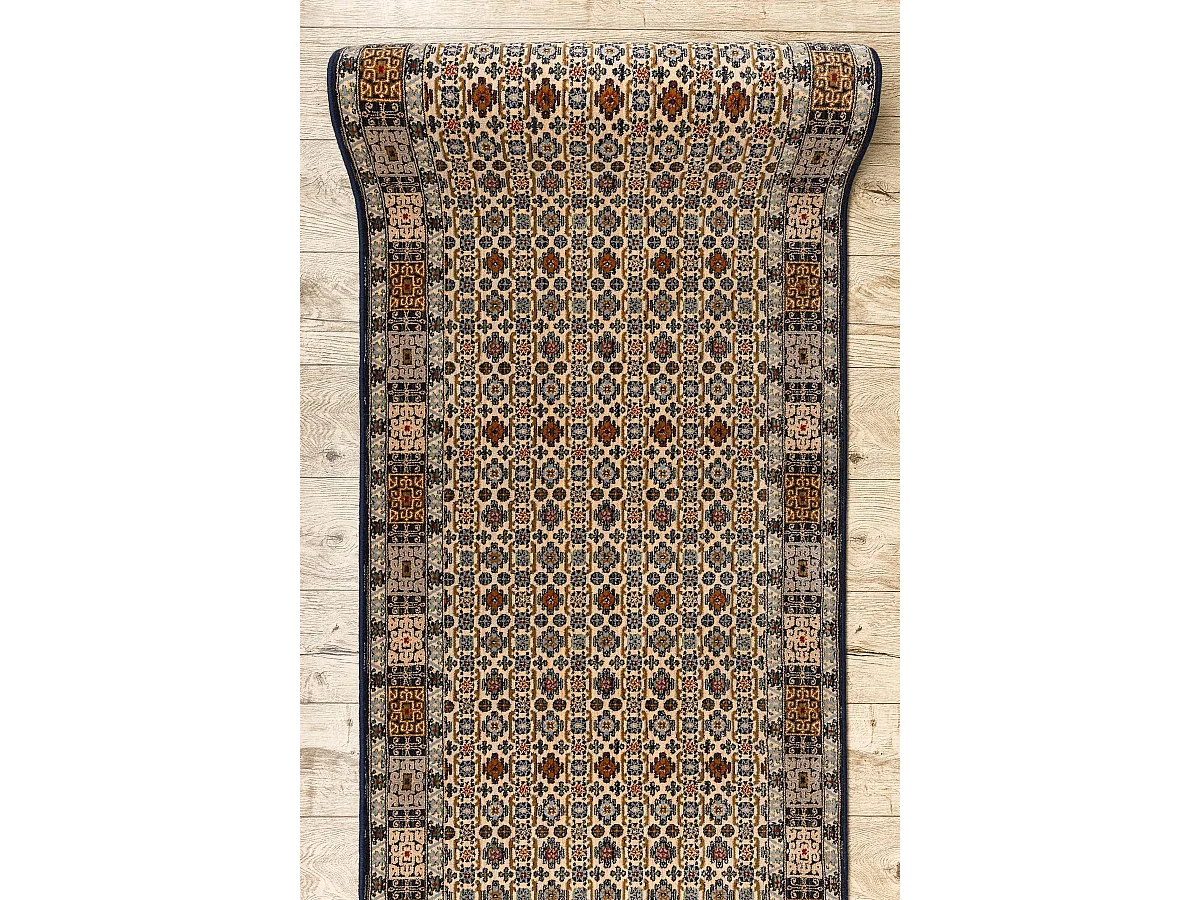 KESHAN tapis de couloir 6428/53551 oriental beige / bleu foncé 90x600 cm