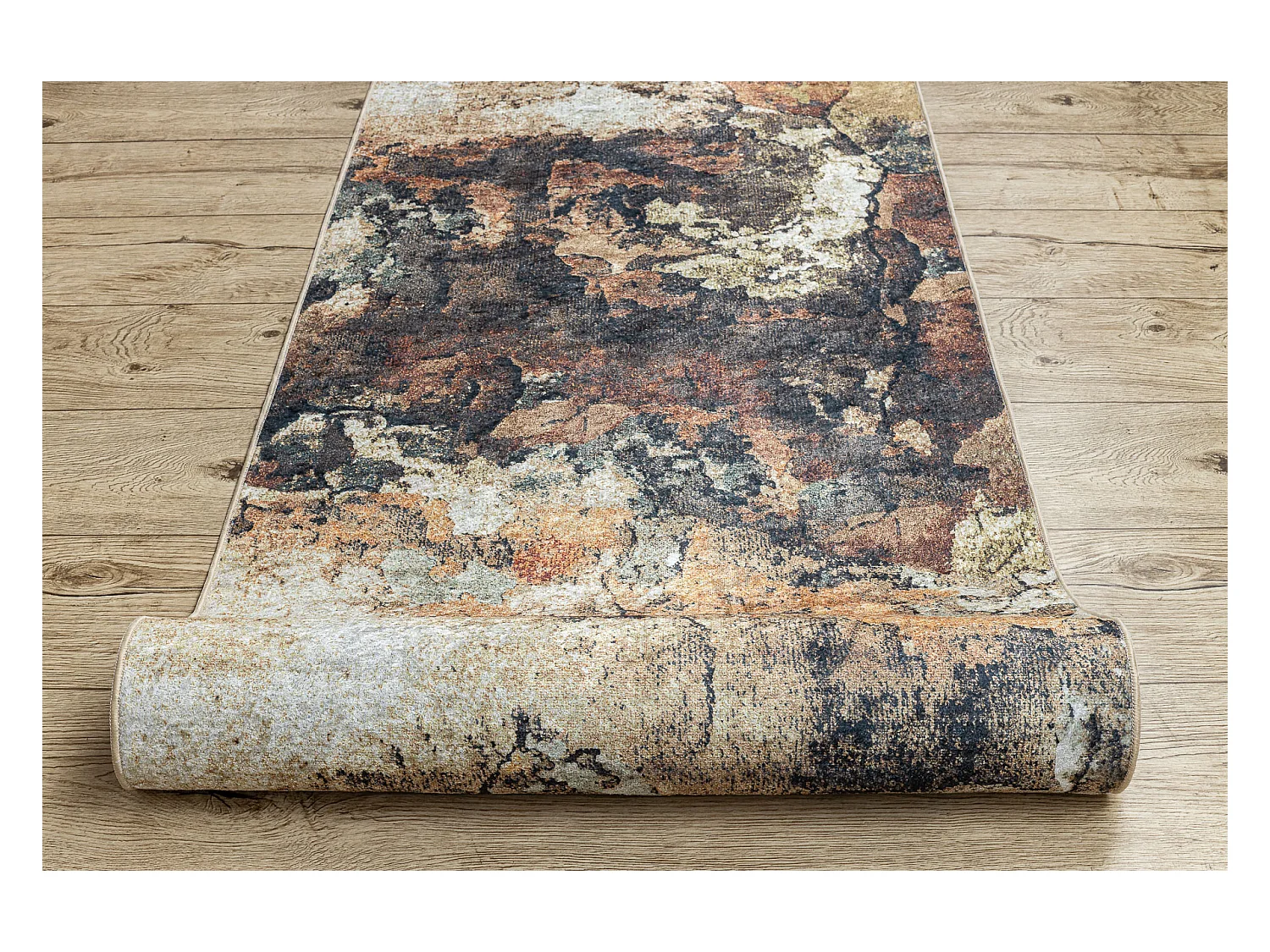 Alfombra de pasillo con refuerzo de goma LOTUS ABSTRACT 52910 beige la 80x1250 cm