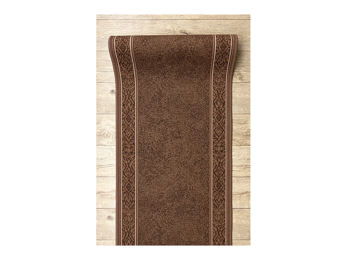 TAPIS DE COULOIR antidérapant ST.TROPEZ Cadre antidérapant marron 80x980 cm