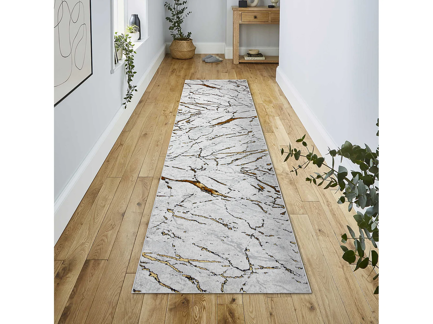 Tapis, tapis de couloir ALLURE 1963 Marbre - Structurel, élégant, gl 60x200 cm
