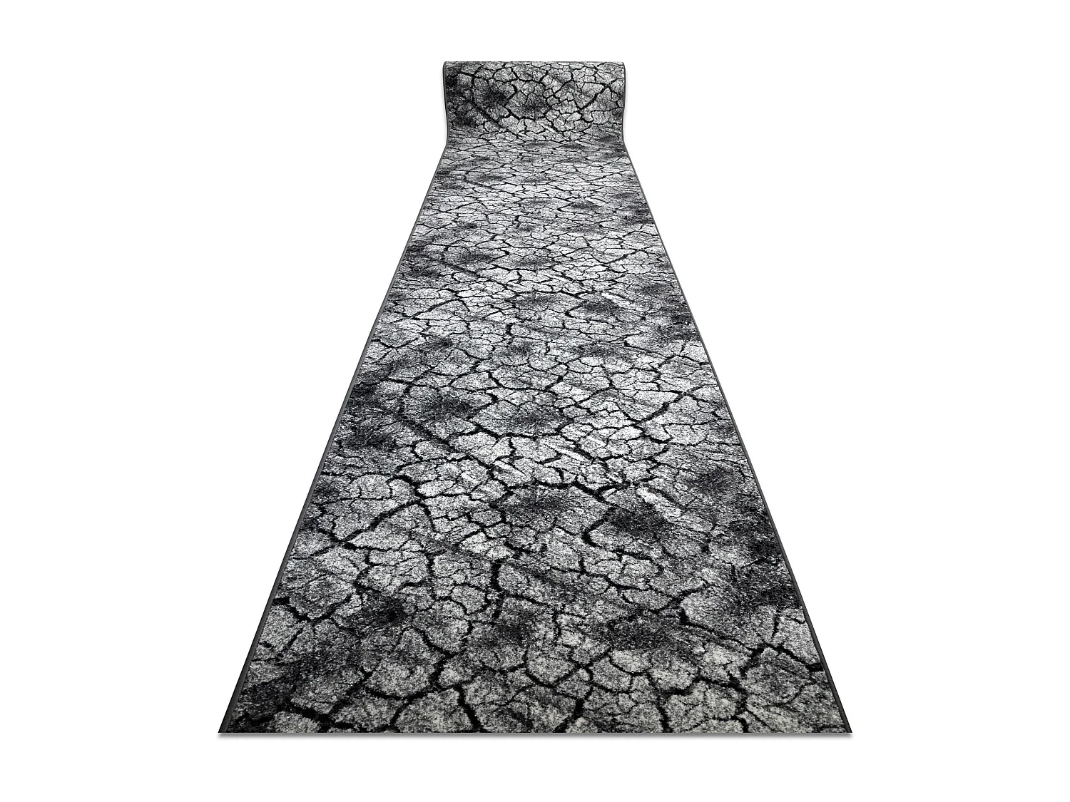 Tapis de couloir SILVER Terra sol fissuré gris 100x890 cm