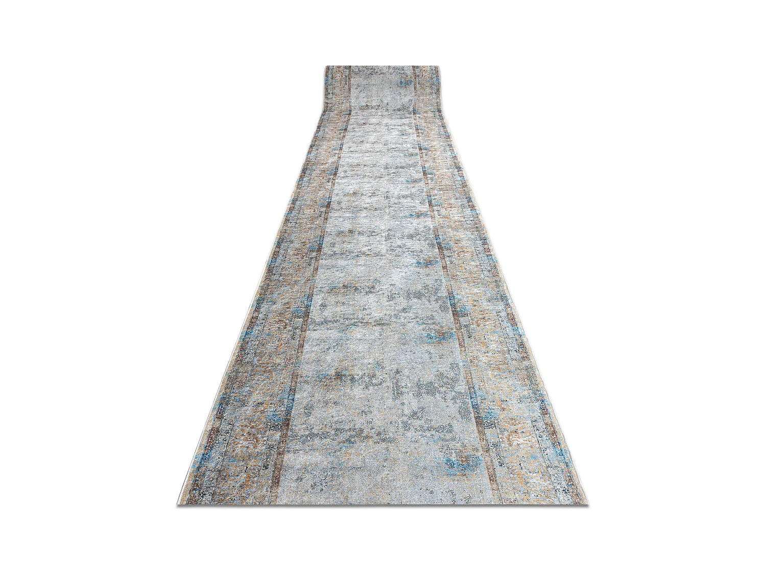 TAPIS DE COULOIR antidérapant LOTUS BORDERO 95111 gris / beige lavabl 120x820 cm
