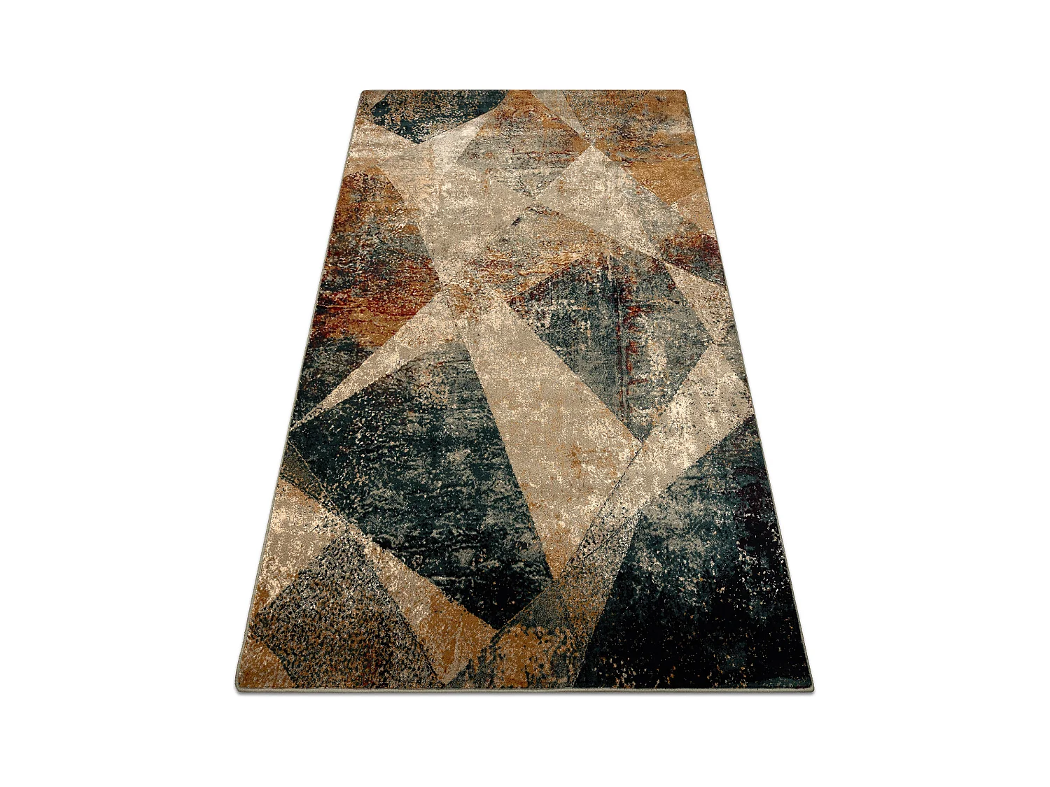 Tapis en laine OMEGA RAMI Mosaïque couleur émeraude 235x350 cm