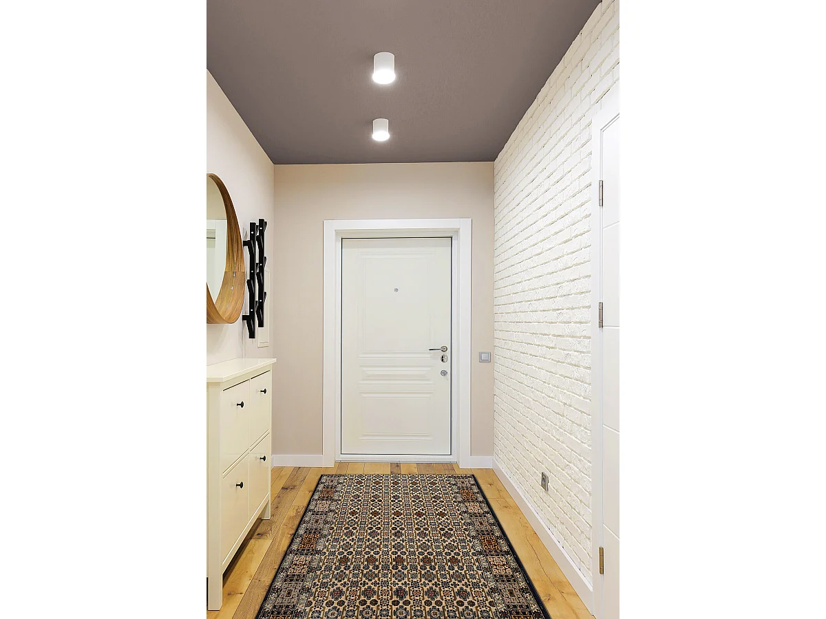 KESHAN tapis de couloir 6428/53551 oriental beige / bleu foncé 90x700 cm