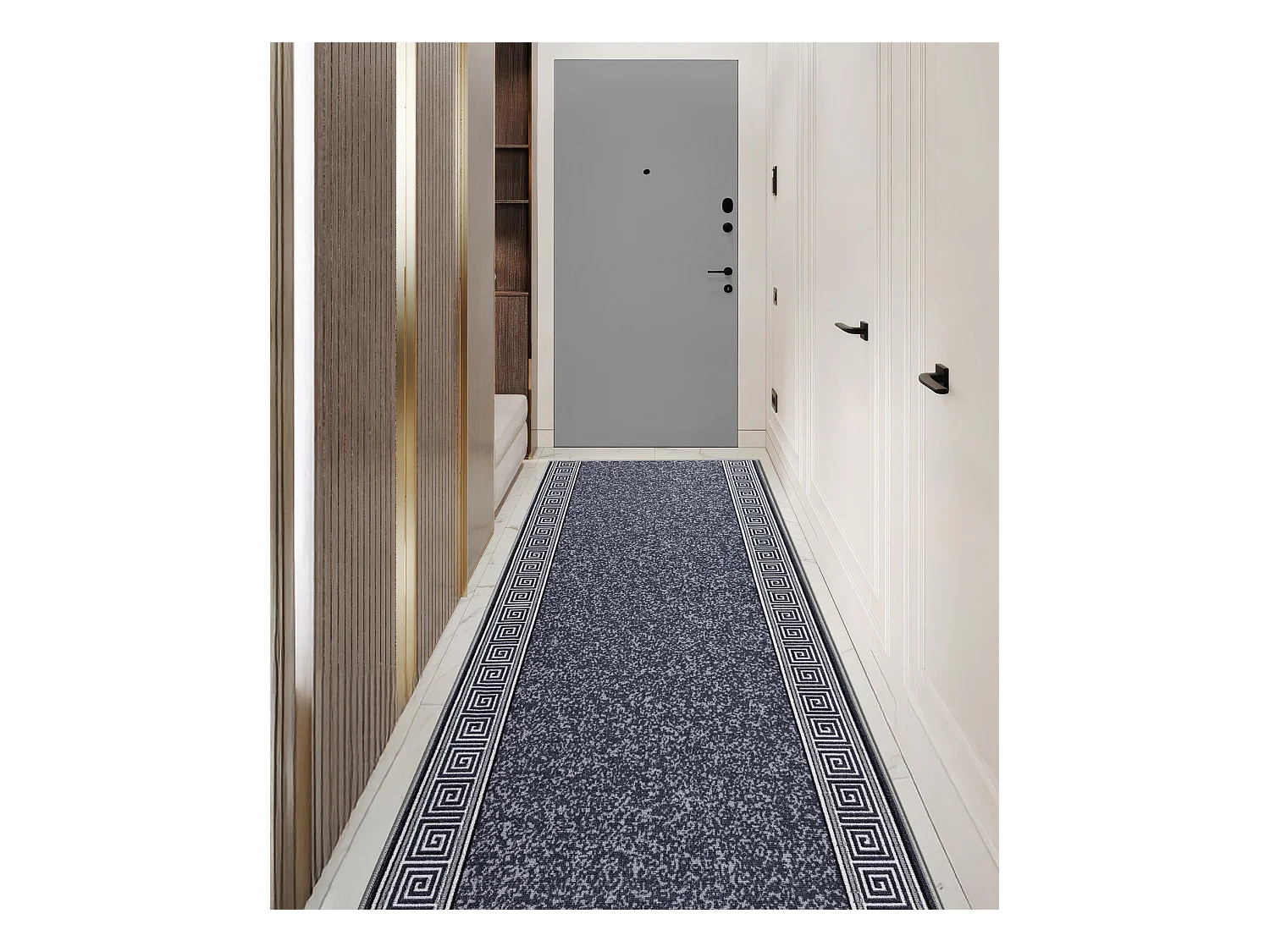 TAPIS DE COULOIR antidérapant GREK grec, antidérapant gris 67x660 cm