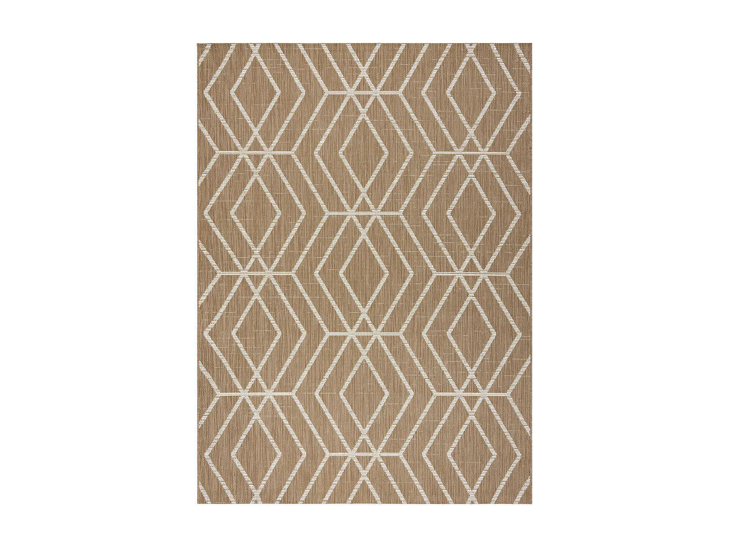 FLAT 48956265 Tapis sisal Géométrique - couleur paille beige naturel 80x150 cm
