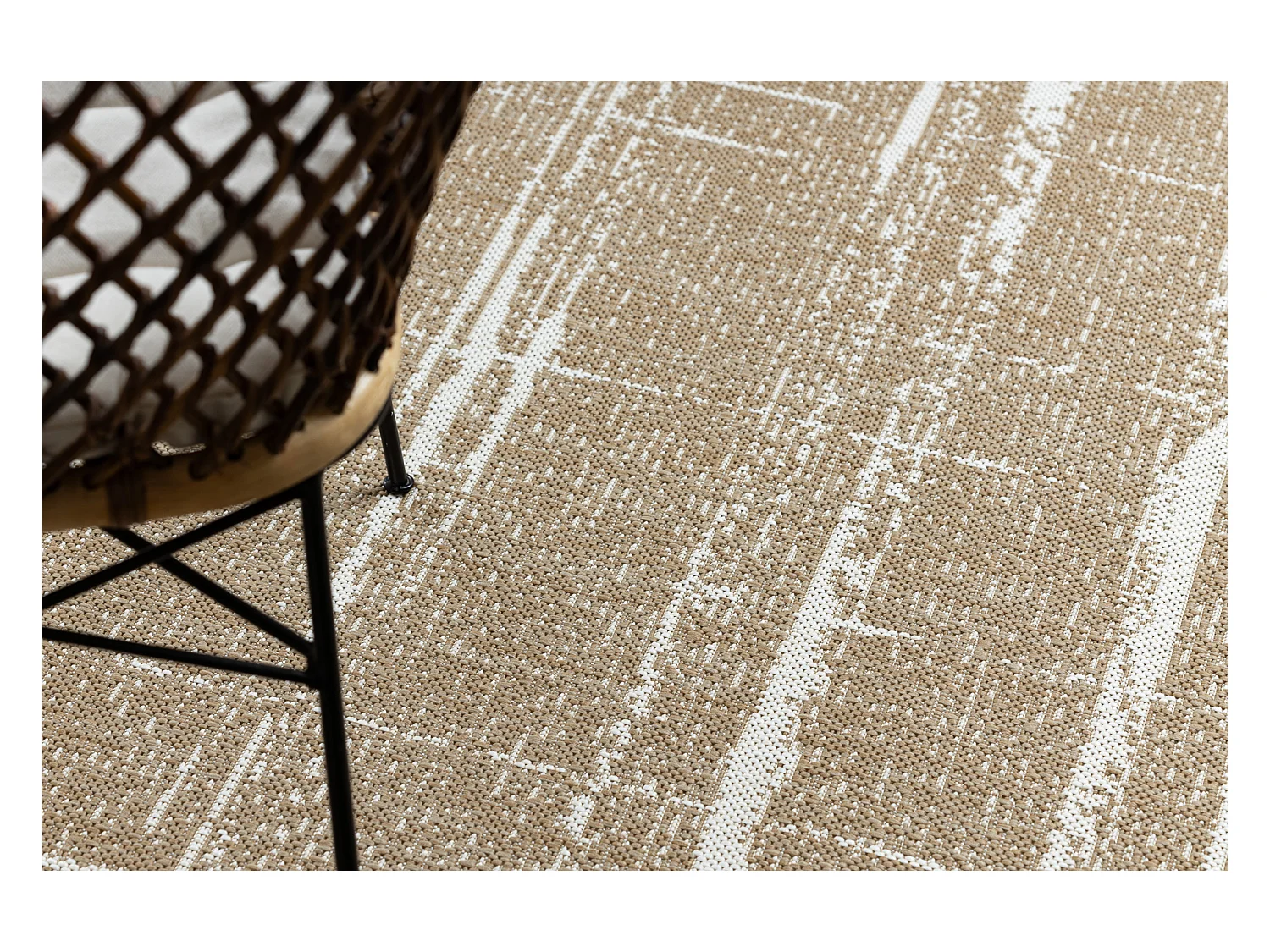 FLAT 48965265 Sisal tapijt Trellis vintage - natuurlijke beige strokle 160x230 cm