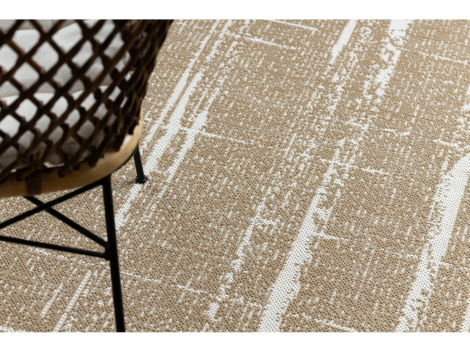 FLAT 48965265 Tapis sisal Treillis vintage - couleur paille beige natu 160x230 cm