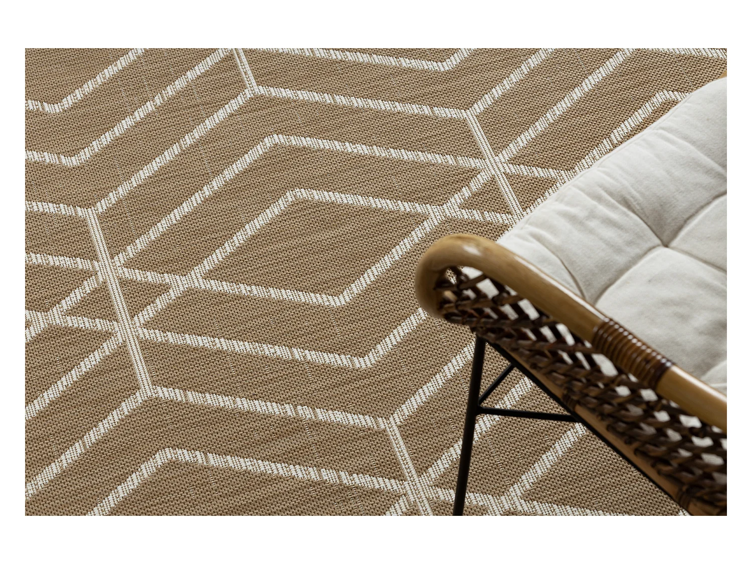 FLAT 48956265 Tappeto in sisal Geometrico - colore paglia beige natura 160x230 cm