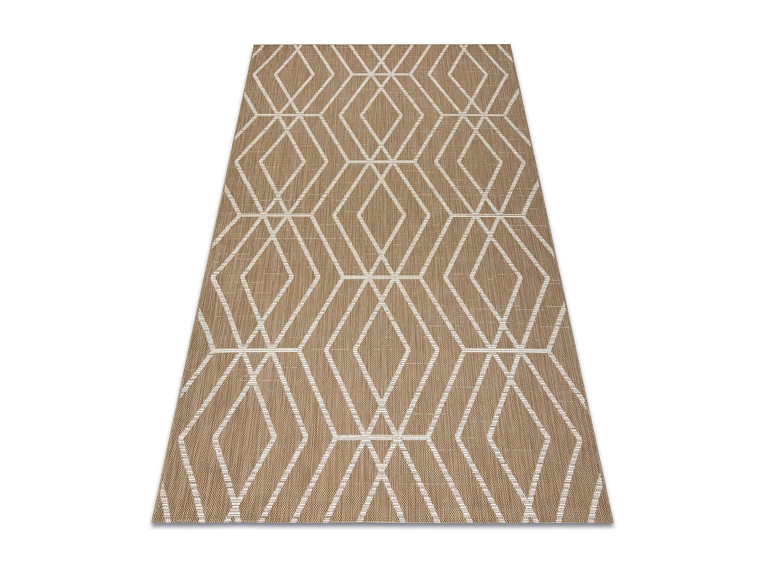 FLAT 48956265 Tapis sisal Géométrique - couleur paille beige naturel 160x230 cm
