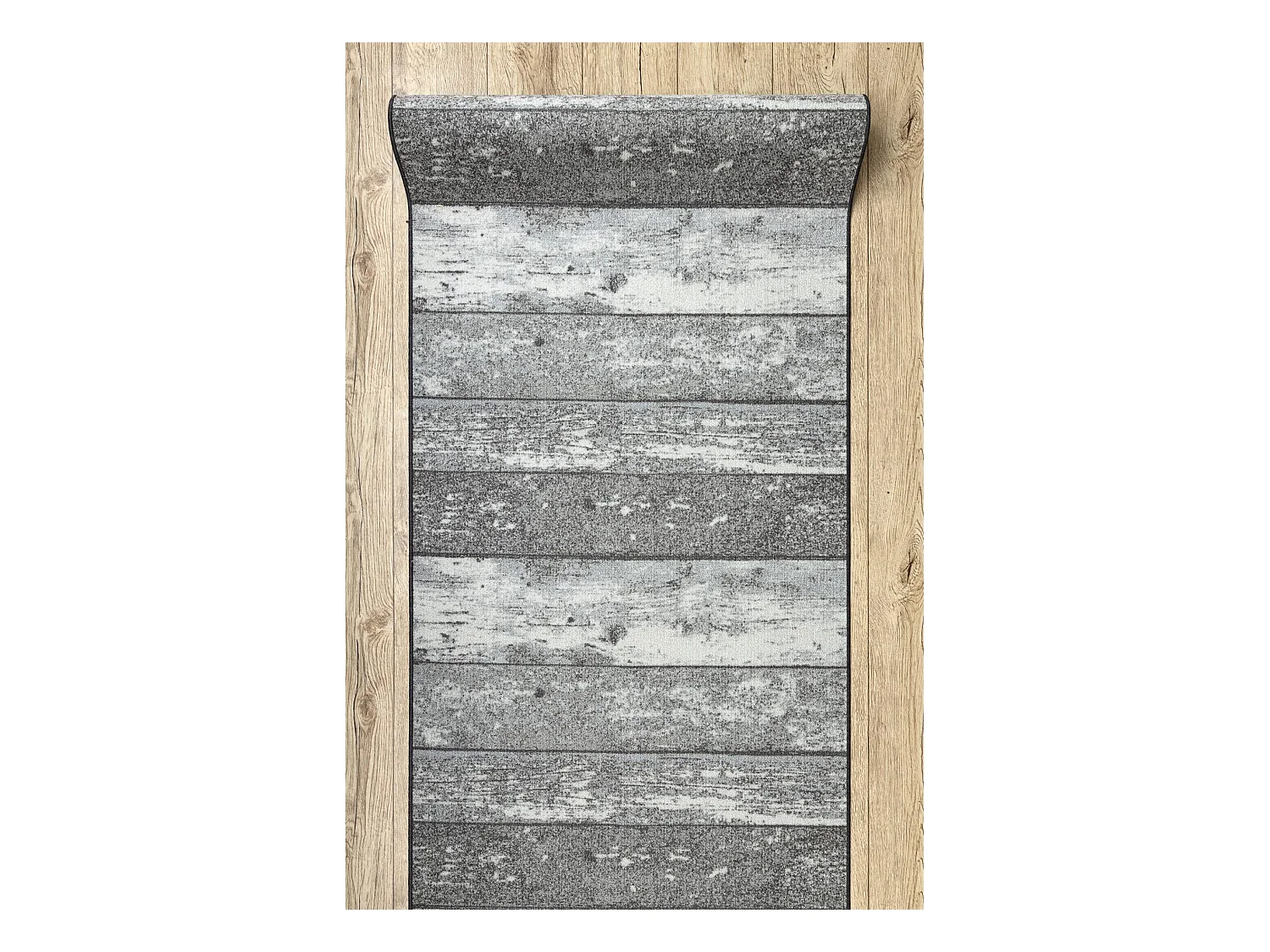 Läufer Antirutsch Holz Tafel grau 90x540 cm