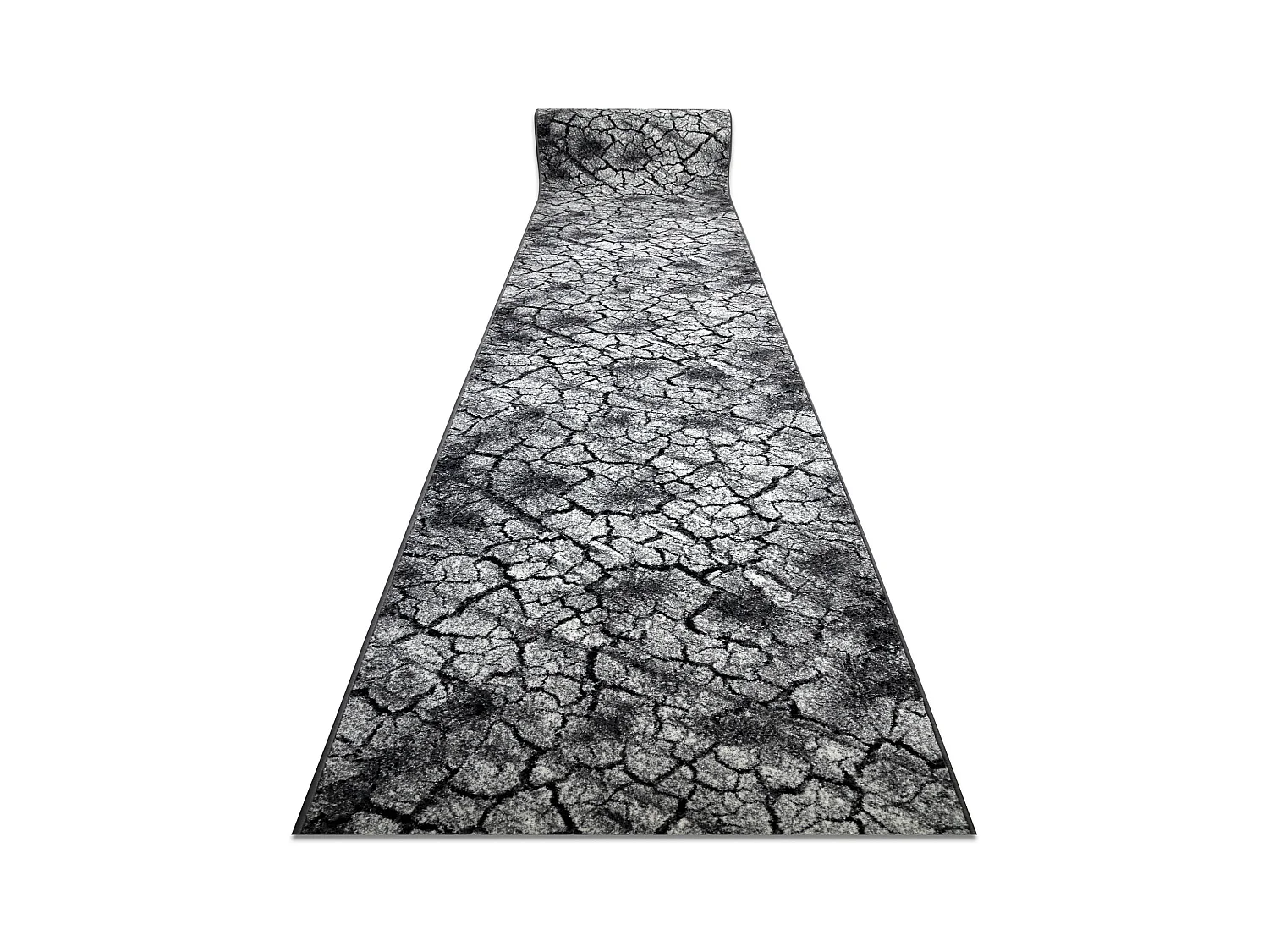Tapis de couloir SILVER Terra sol fissuré gris 100x190 cm