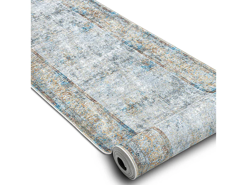 TAPIS DE COULOIR antidérapant LOTUS BORDERO 95111 gris / beige lavabl 60x160 cm