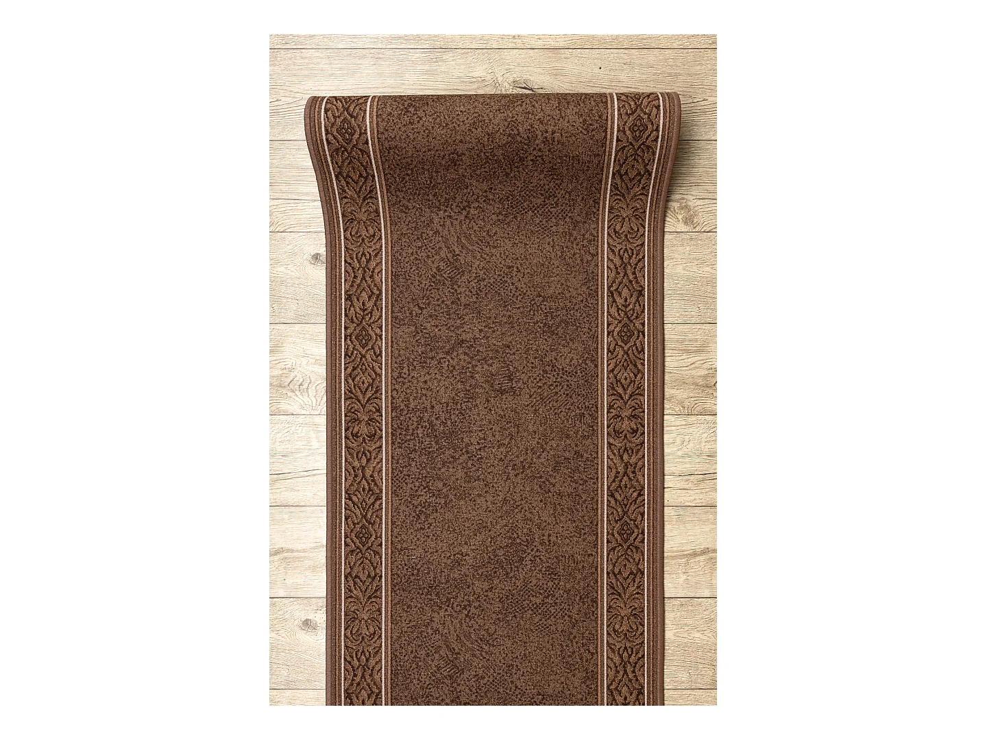 TAPIS DE COULOIR antidérapant ST.TROPEZ Cadre antidérapant marron 80x400 cm