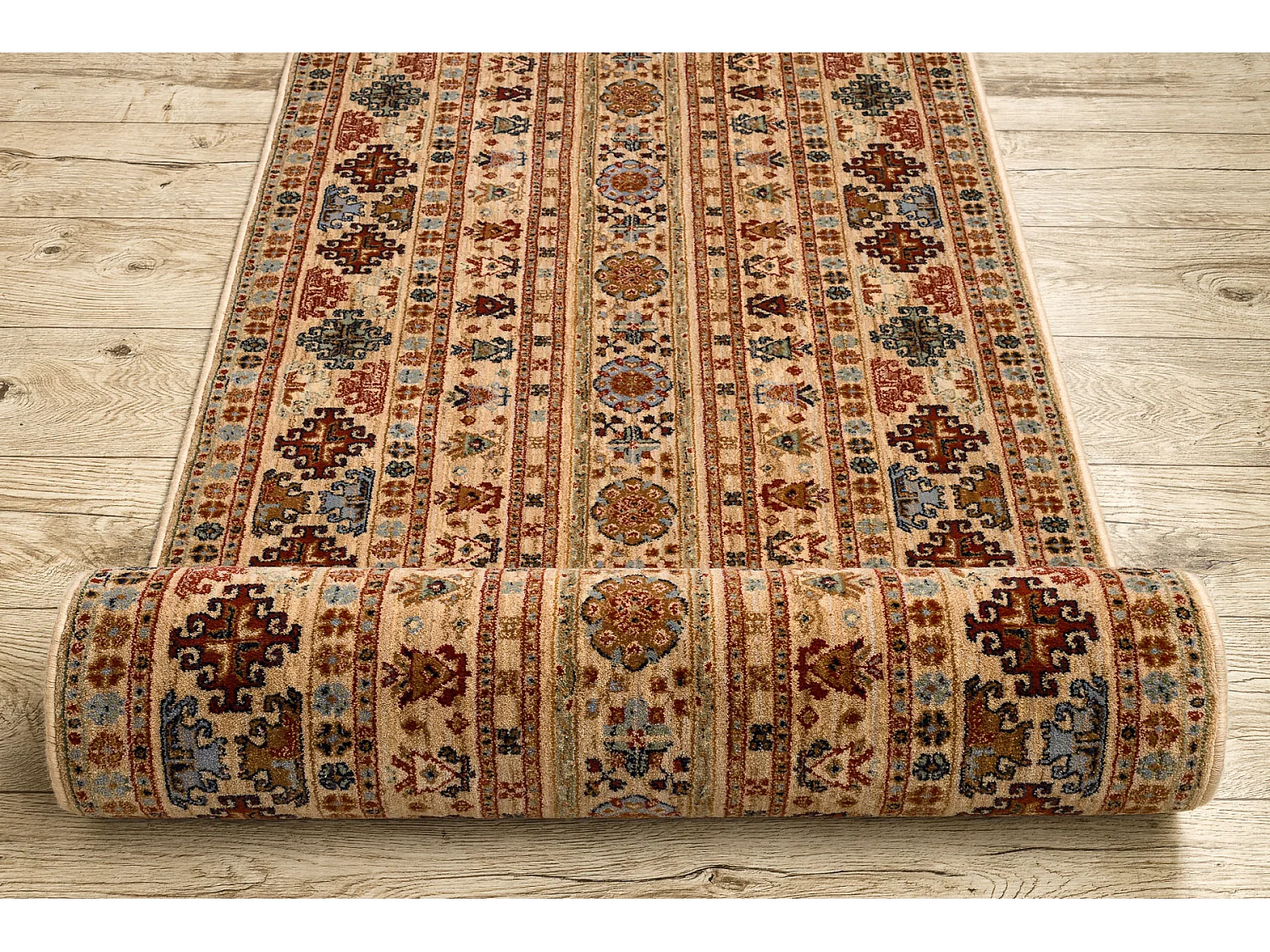 KESHAN tapis de couloir 7684/53555 oriental beige / terre cuite 90x650 cm