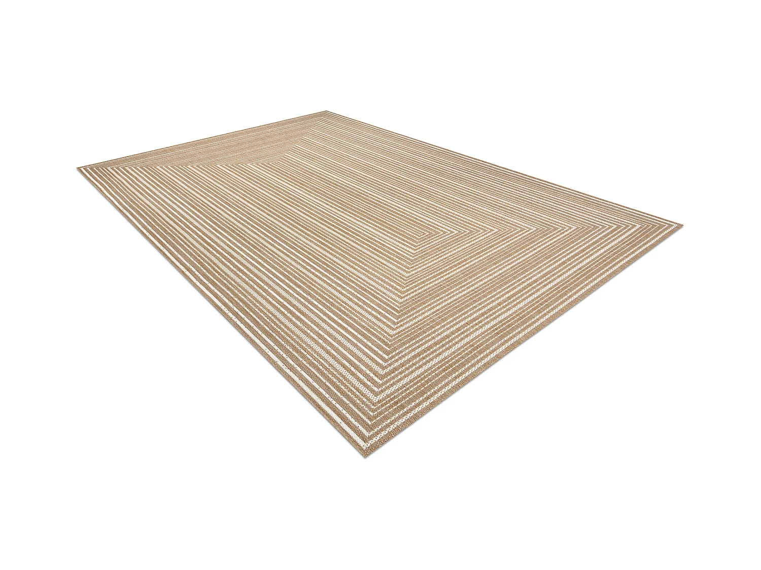 FLAT 48962265 Tapis sisal Géométrique - couleur paille beige naturel 140x200 cm