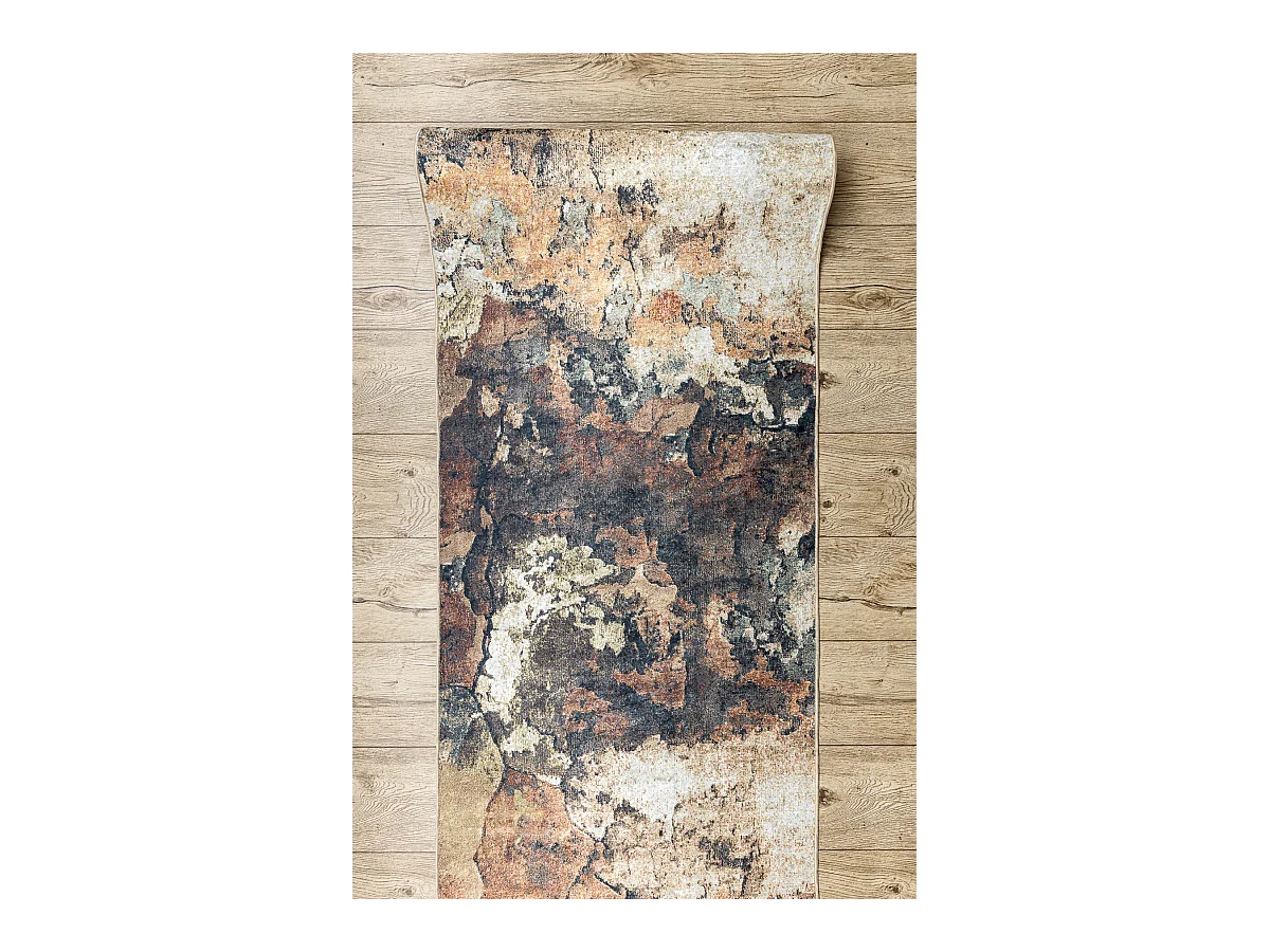 TAPIS DE COULOIR antidérapant LOTUS ABSTRACT 52910 beige lavable 100x150 cm