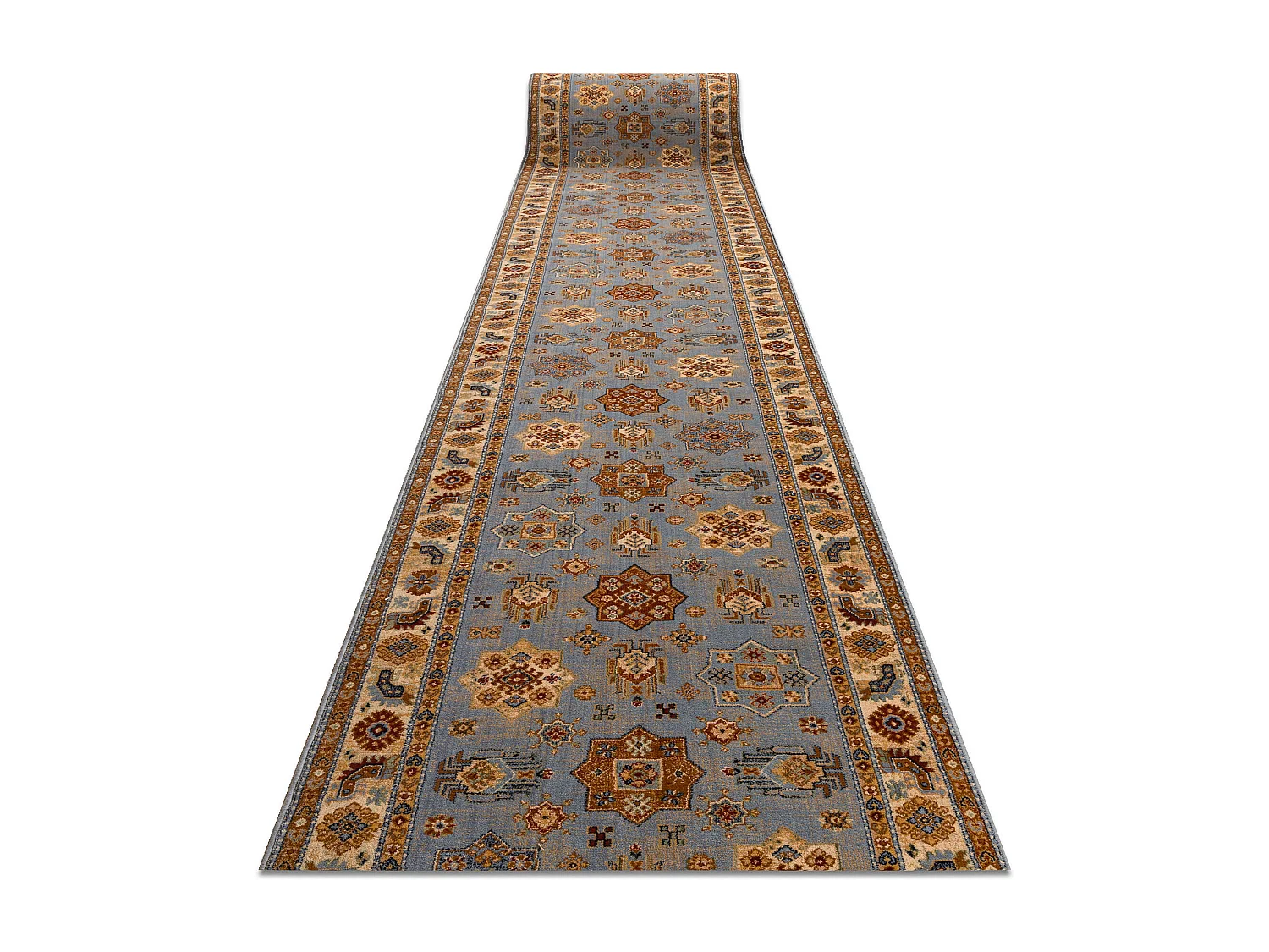 KESHAN Läufer 7683/53544 Rahmen, orientalisch blau / Beige 90x550 cm