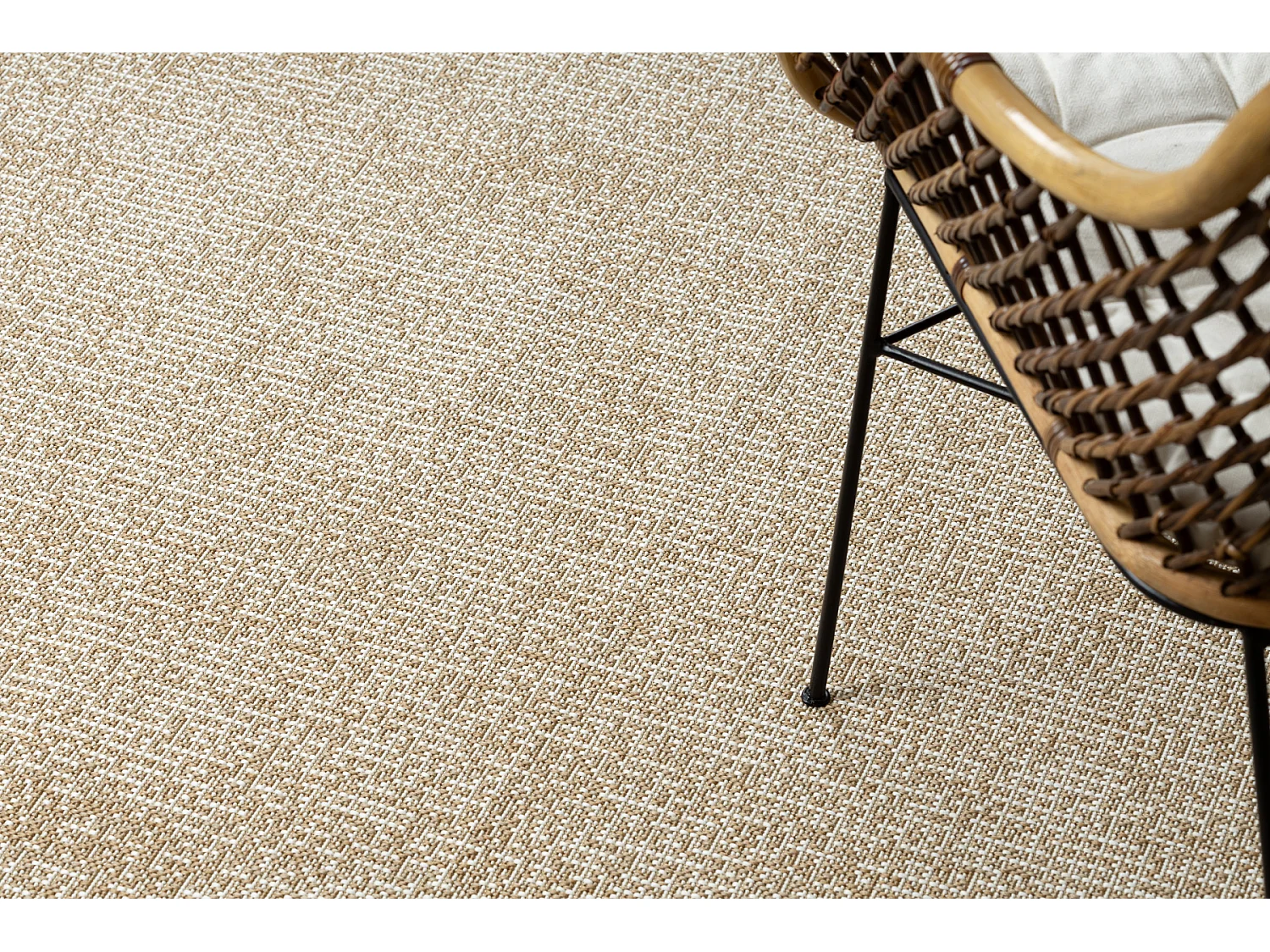 FLAT 49371265 Tapete Sisal Treliça - cor bege palha natural, barbante 120x170 cm